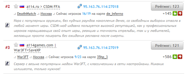 Мониторинг CS 1.6 серверов - a114games.com