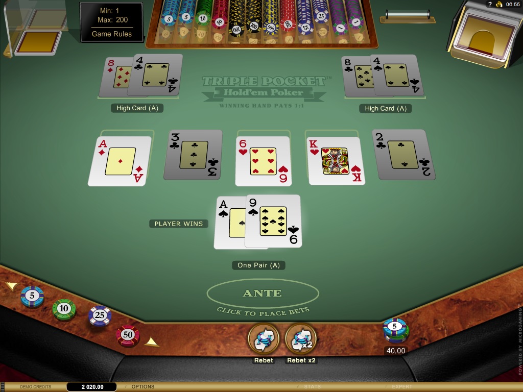 Triple Pocket Holdem Poker - -   Microgaming