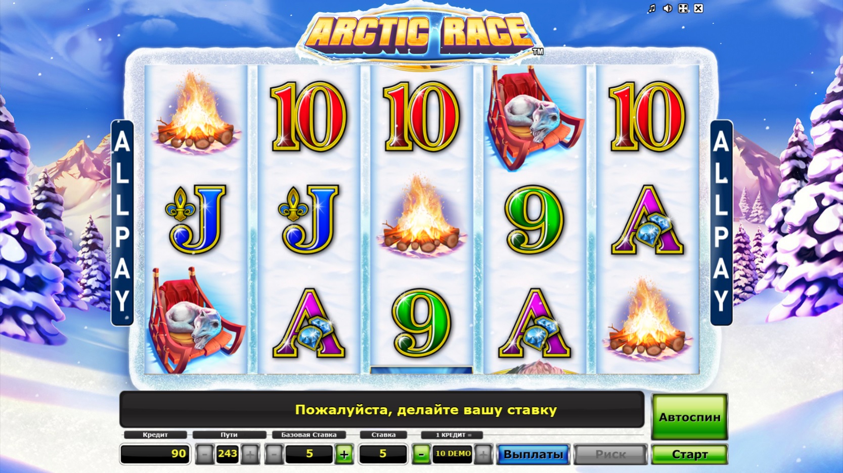 Arctic Race - игровой автомат Арктические гонки