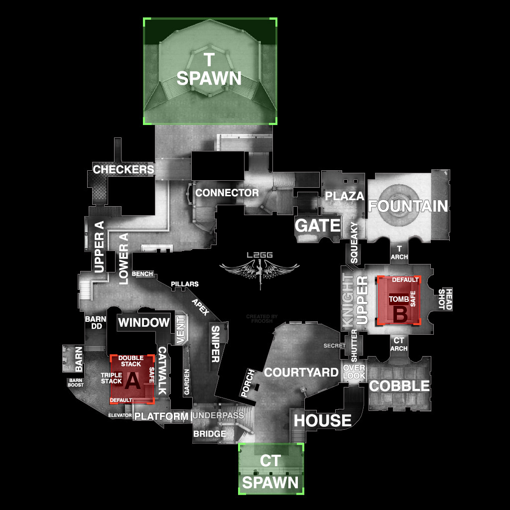 de_crown (обозначения на карте) - CS:GO