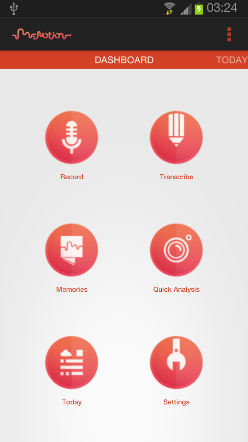 Memotion Android - Интерфейс