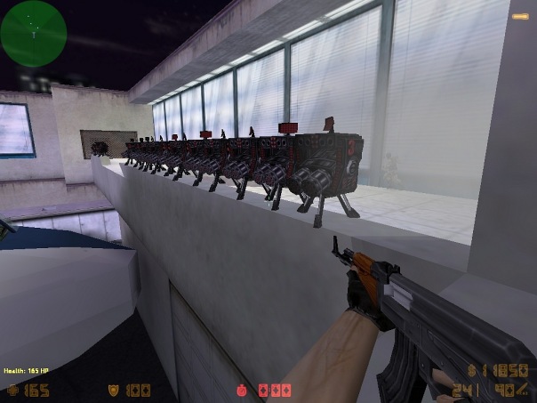 Стена из пушек на cs_747 CSDM сервере Counter-Strike 1.6