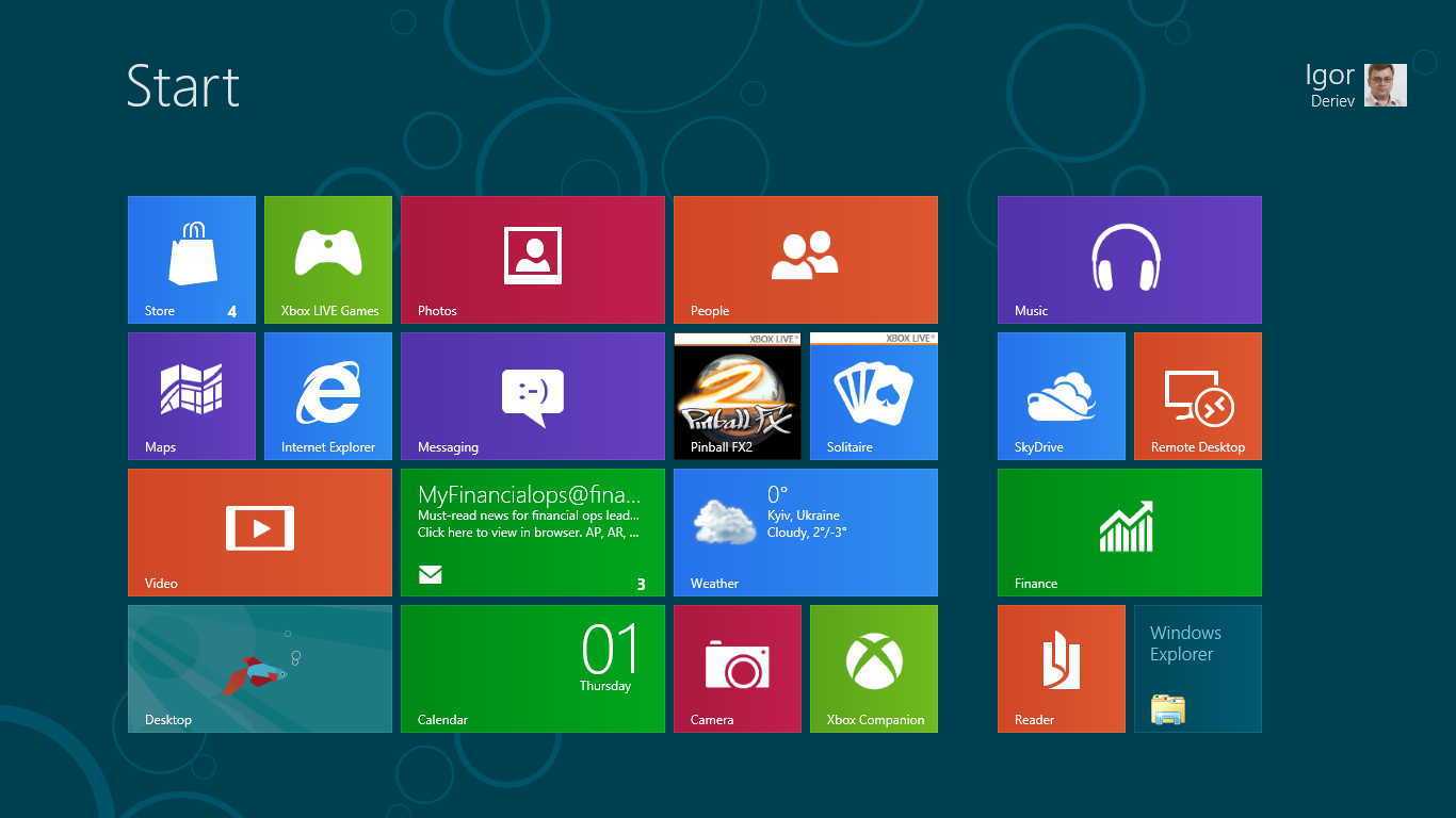 Интерфейс Windows 8